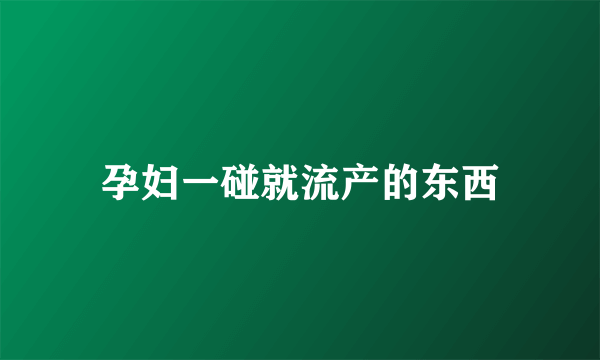 孕妇一碰就流产的东西