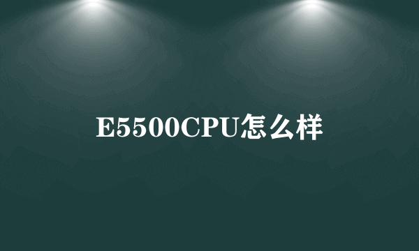 E5500CPU怎么样