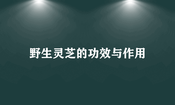 野生灵芝的功效与作用