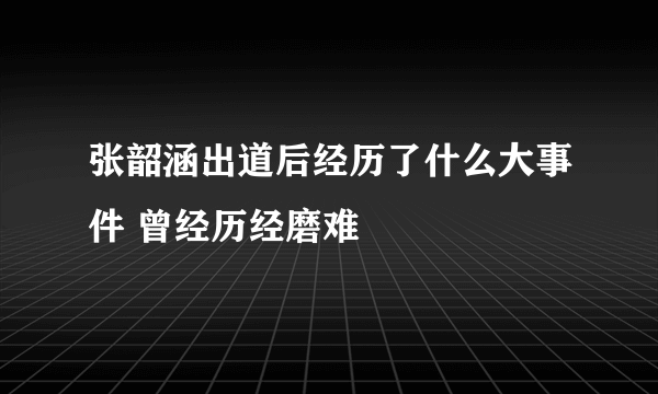 张韶涵出道后经历了什么大事件 曾经历经磨难