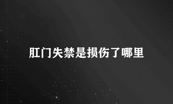 肛门失禁是损伤了哪里