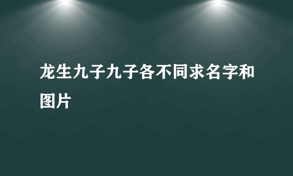 龙生九子九子各不同求名字和图片