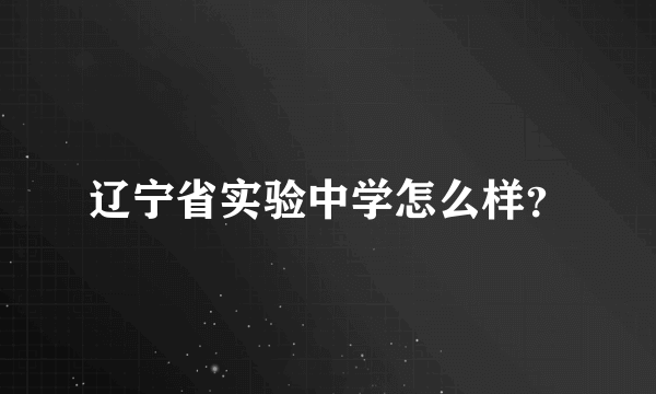 辽宁省实验中学怎么样？