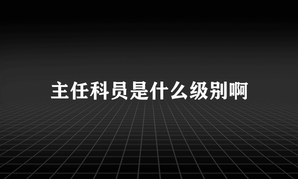 主任科员是什么级别啊