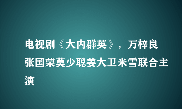 电视剧《大内群英》，万梓良张国荣莫少聪姜大卫米雪联合主演