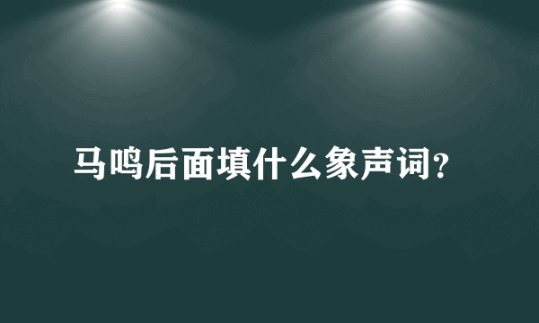 马鸣后面填什么象声词？