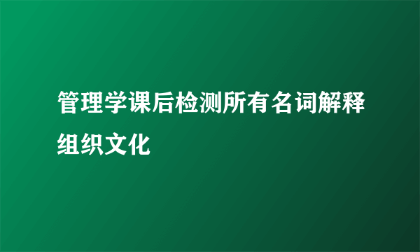 管理学课后检测所有名词解释组织文化