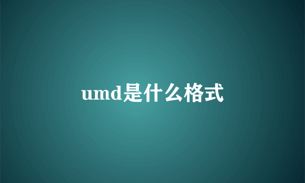 umd是什么格式