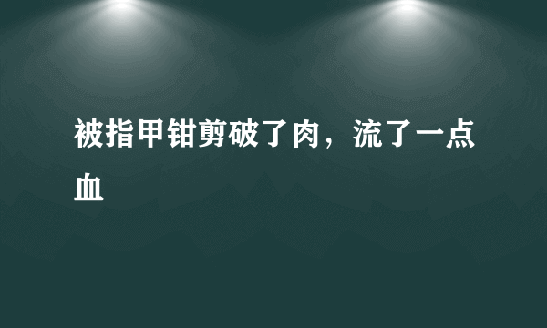 被指甲钳剪破了肉，流了一点血