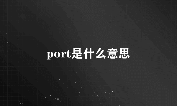 port是什么意思