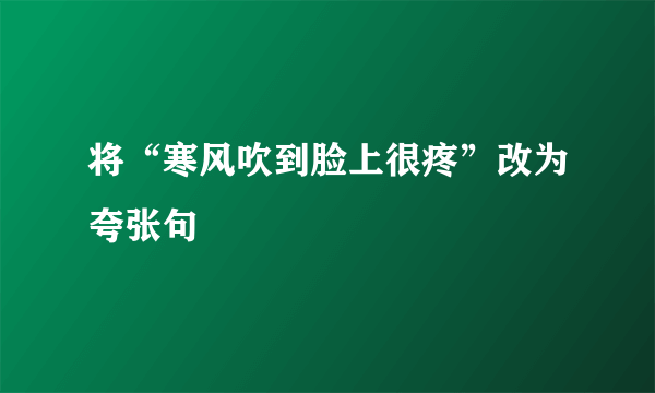 将“寒风吹到脸上很疼”改为夸张句