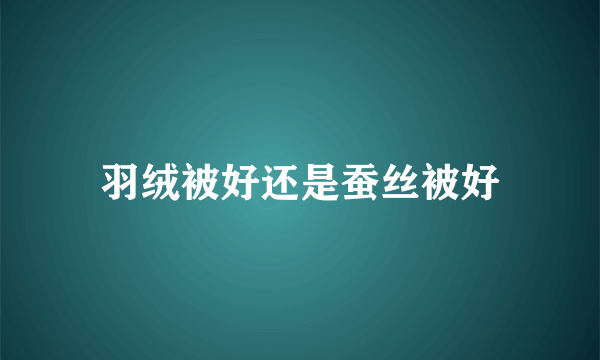 羽绒被好还是蚕丝被好