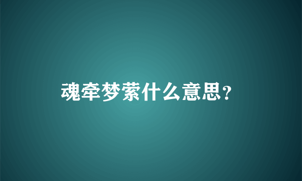 魂牵梦萦什么意思？