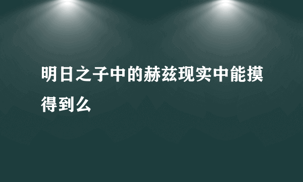 明日之子中的赫兹现实中能摸得到么