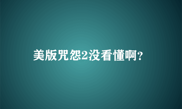 美版咒怨2没看懂啊？