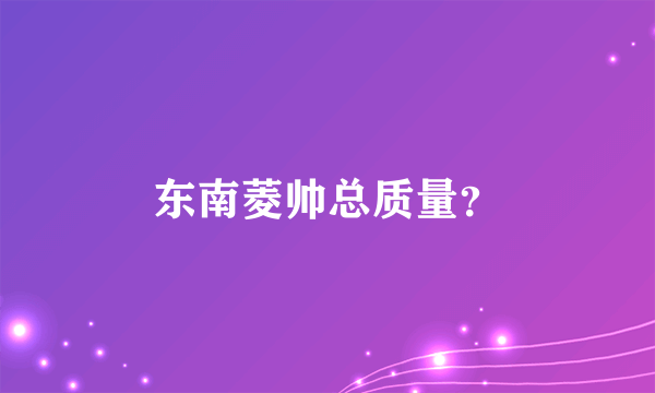 东南菱帅总质量？