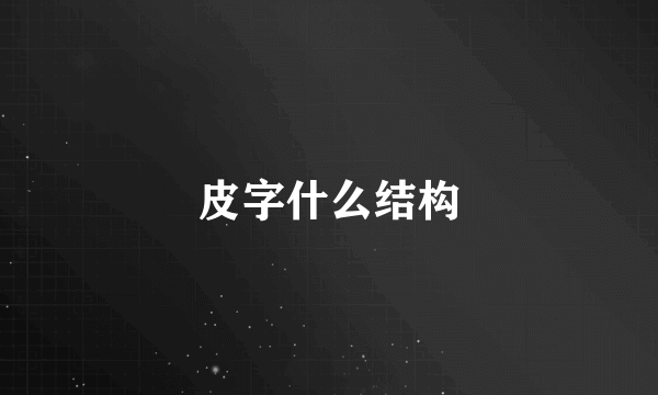 皮字什么结构