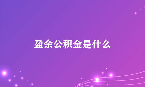 盈余公积金是什么