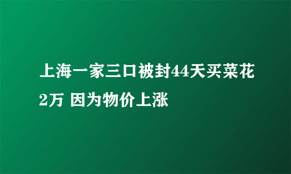 上海一家三口被封44天买菜花2万 因为物价上涨