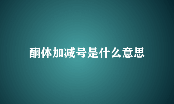 酮体加减号是什么意思