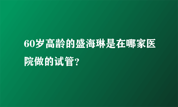 60岁高龄的盛海琳是在哪家医院做的试管？