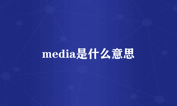 media是什么意思