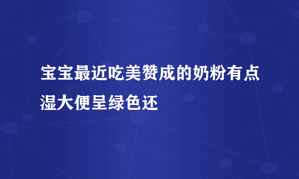 宝宝最近吃美赞成的奶粉有点湿大便呈绿色还