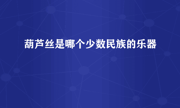 葫芦丝是哪个少数民族的乐器