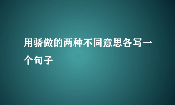 用骄傲的两种不同意思各写一个句子