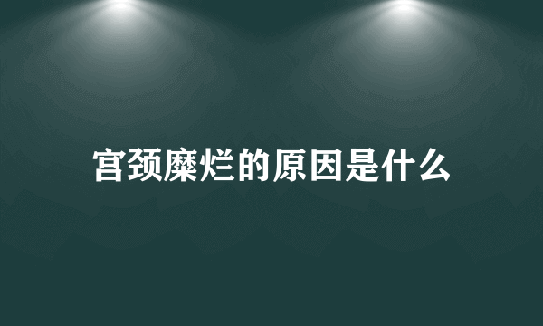 宫颈糜烂的原因是什么