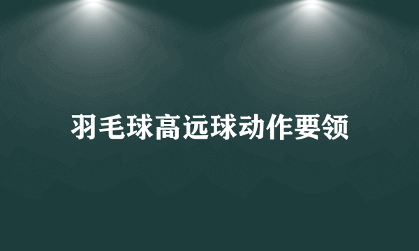 羽毛球高远球动作要领