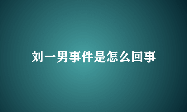 刘一男事件是怎么回事