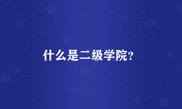 什么是二级学院？