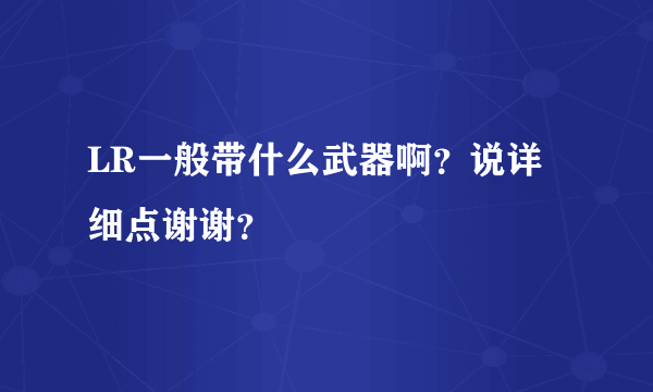 LR一般带什么武器啊？说详细点谢谢？