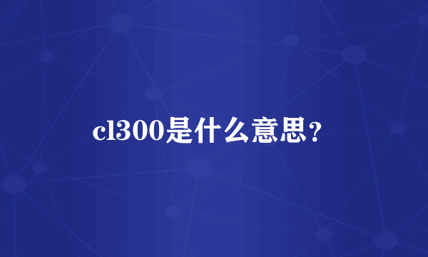 cl300是什么意思？