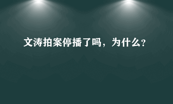 文涛拍案停播了吗，为什么？