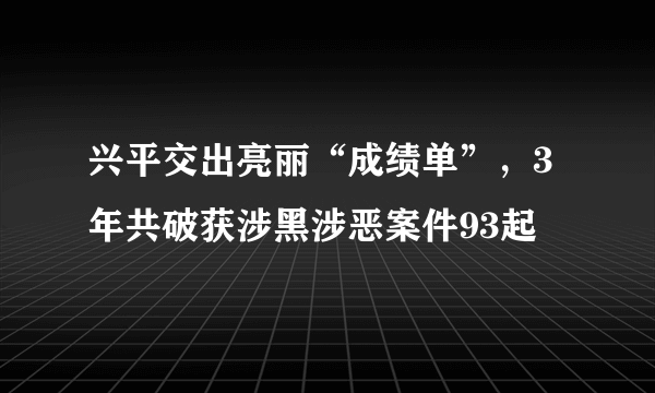 兴平交出亮丽“成绩单”，3年共破获涉黑涉恶案件93起