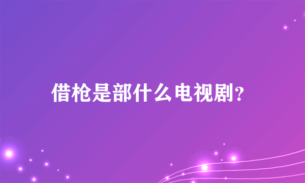 借枪是部什么电视剧？