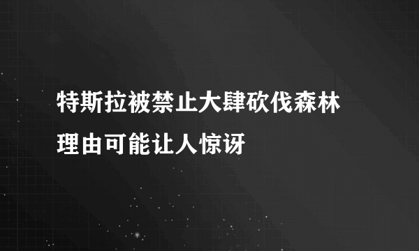 特斯拉被禁止大肆砍伐森林 理由可能让人惊讶