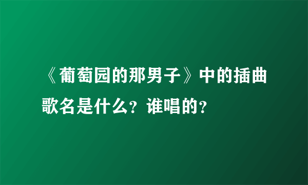 《葡萄园的那男子》中的插曲歌名是什么？谁唱的？