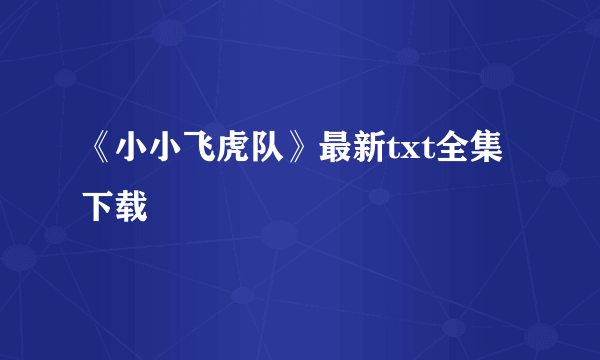 《小小飞虎队》最新txt全集下载