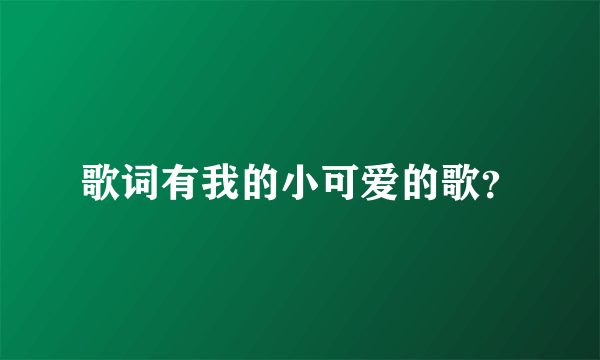 歌词有我的小可爱的歌？