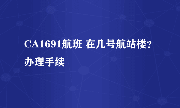 CA1691航班 在几号航站楼？办理手续