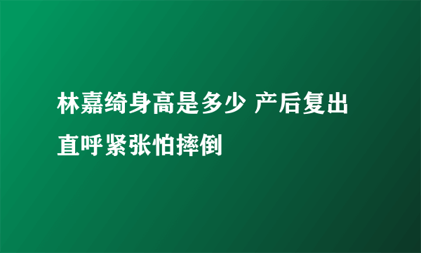 林嘉绮身高是多少 产后复出直呼紧张怕摔倒