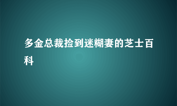 多金总裁捡到迷糊妻的芝士百科