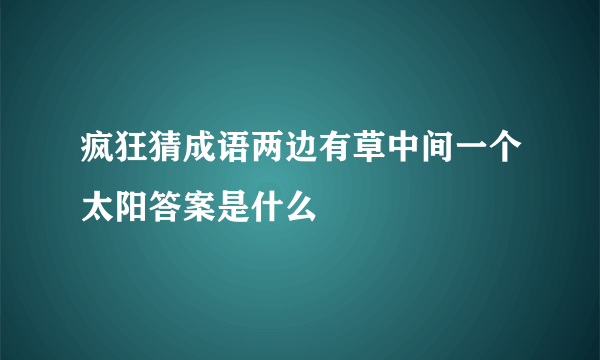 疯狂猜成语两边有草中间一个太阳答案是什么