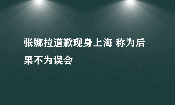 张娜拉道歉现身上海 称为后果不为误会