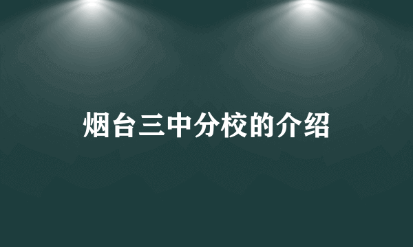 烟台三中分校的介绍