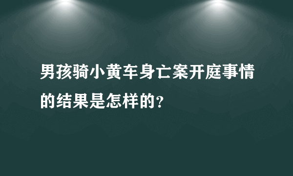 男孩骑小黄车身亡案开庭事情的结果是怎样的？