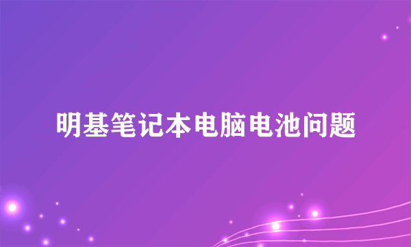 明基笔记本电脑电池问题